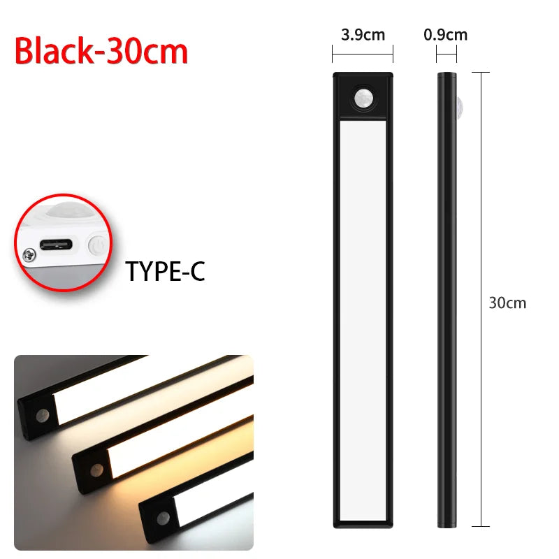 LED Motion Sensor Light Night Light Wireless USB under Cabinet Light for Kitchen Cabinet Bedroom Wardrobe Sensor Indoor Lighting